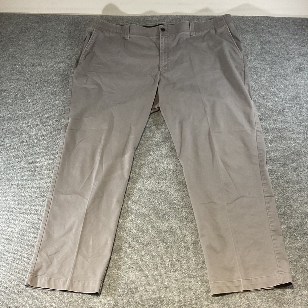 Oak Hill Mens Straight Fit Tech Pants Grey Cotton Blend Stretch Size 46x29